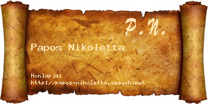 Papos Nikoletta névjegykártya