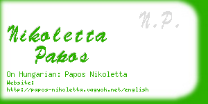 nikoletta papos business card